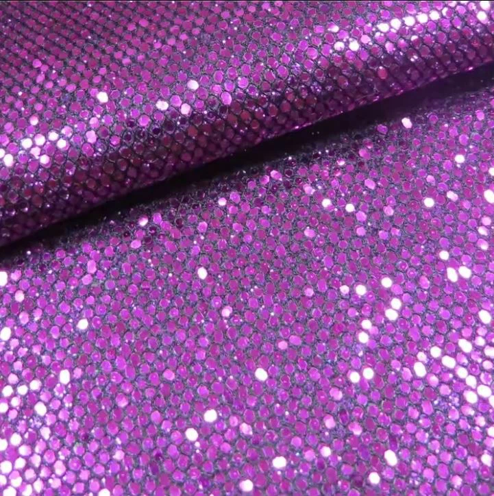 Natural Pu Glitter Leather Fabric